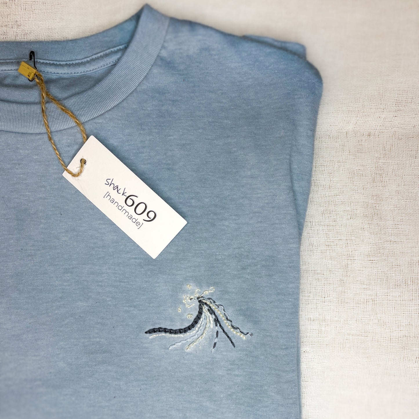 Multi-Stitch Embroidered Wave Tee