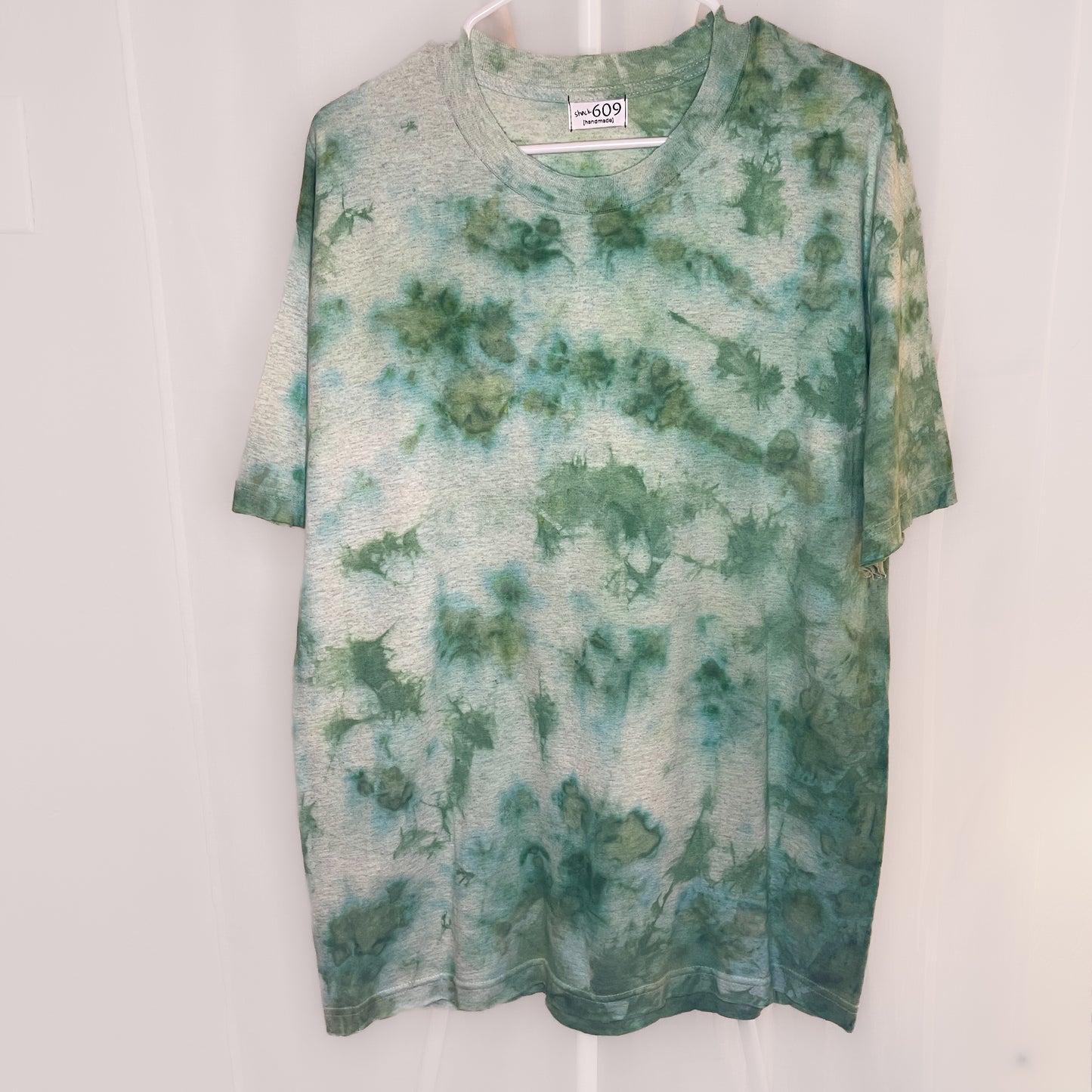 Green Bleached Triangles - Bleach Dyed Tee