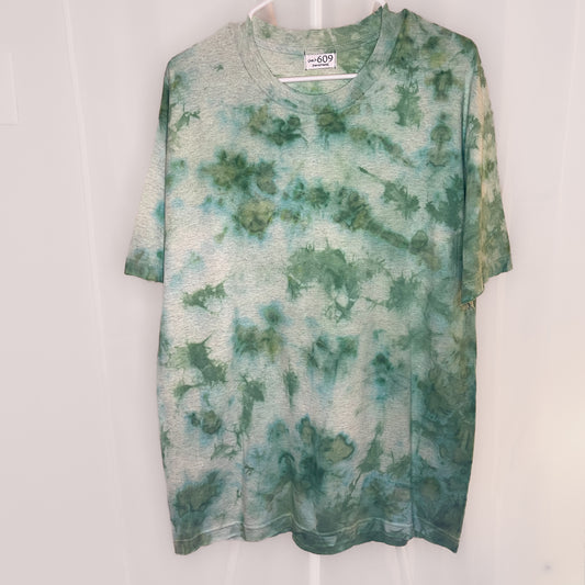 Green Bleached Triangles - Bleach Dyed Tee