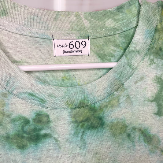 Green Bleached Triangles - Bleach Dyed Tee