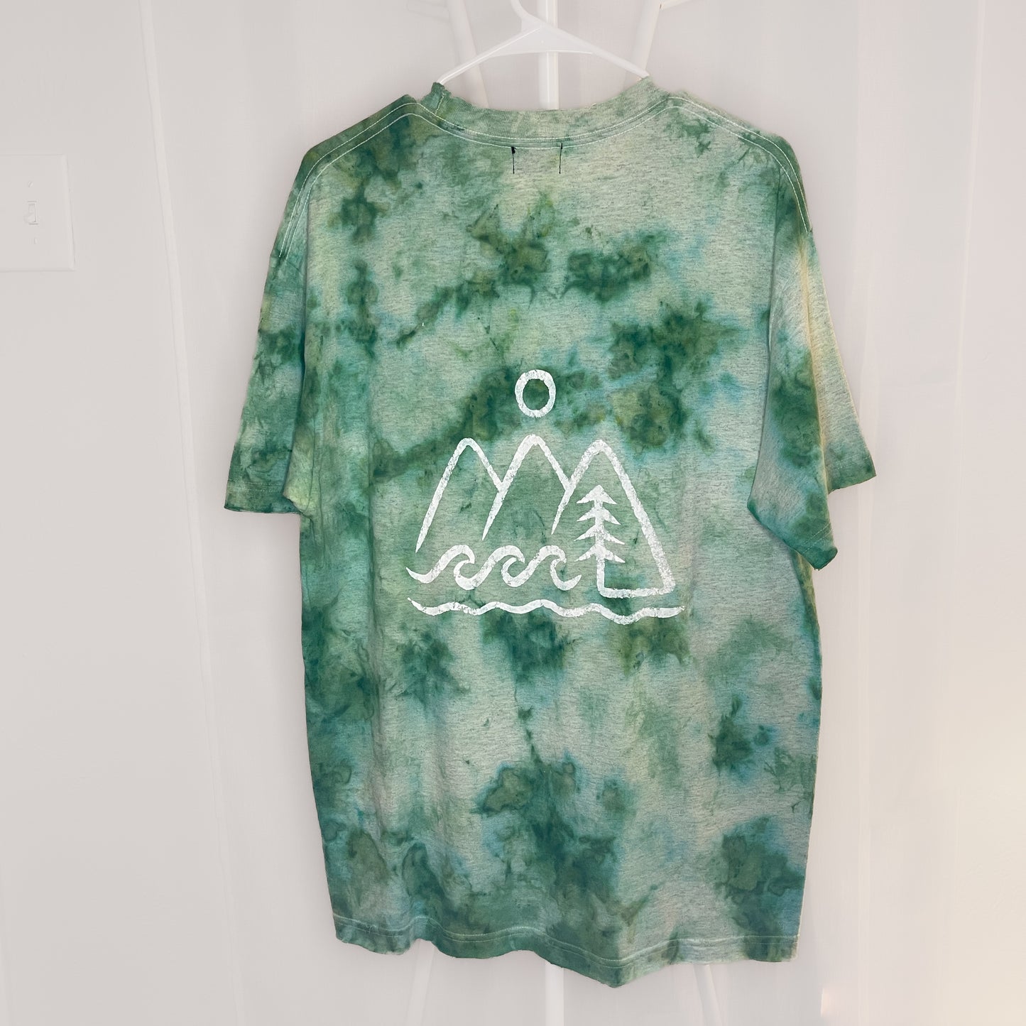 Green Bleached Triangles - Bleach Dyed Tee