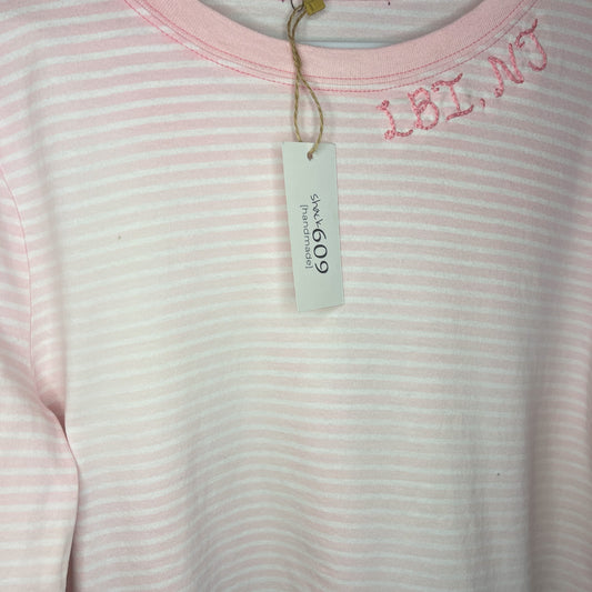 Long Beach Island Embroidered Neckline Long Sleeve - Striped