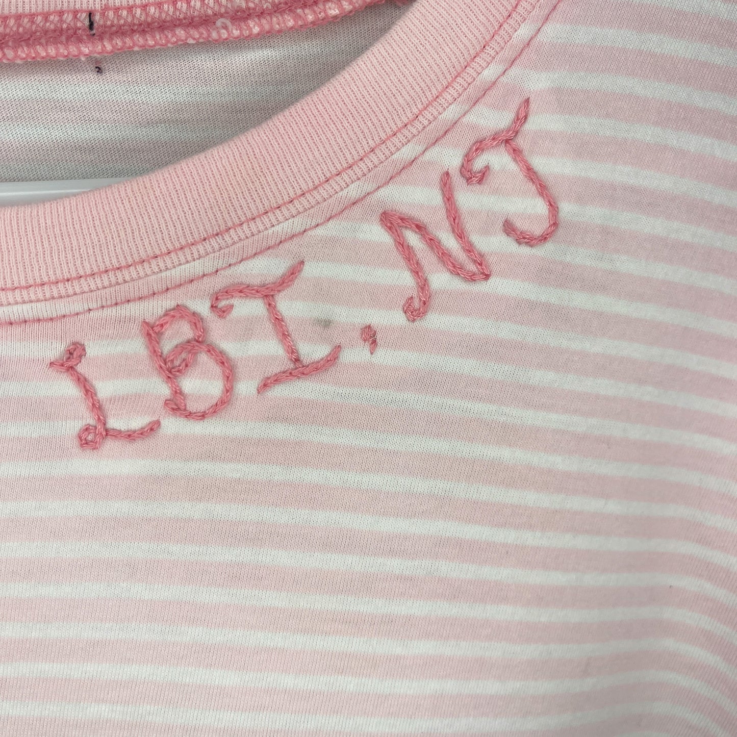 Long Beach Island Embroidered Neckline Long Sleeve - Striped