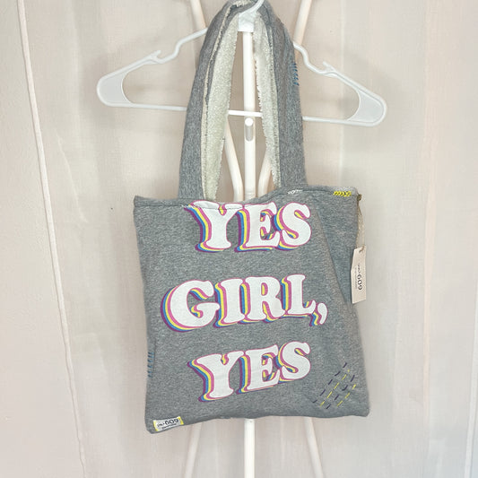 Upcycled & Stitched Yes Girl Beach Bag