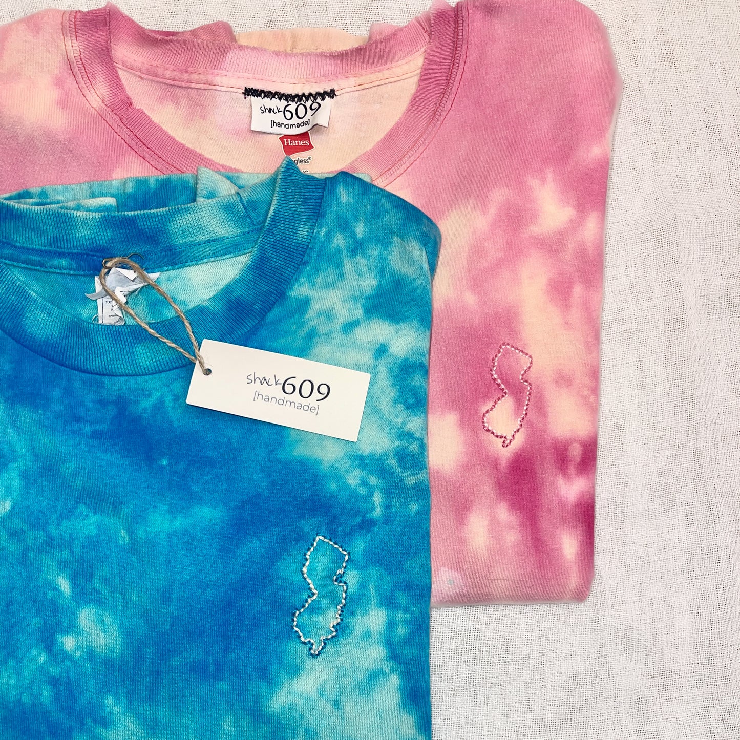 Dyed & Stitched NJ  Tee- Coral Sunset