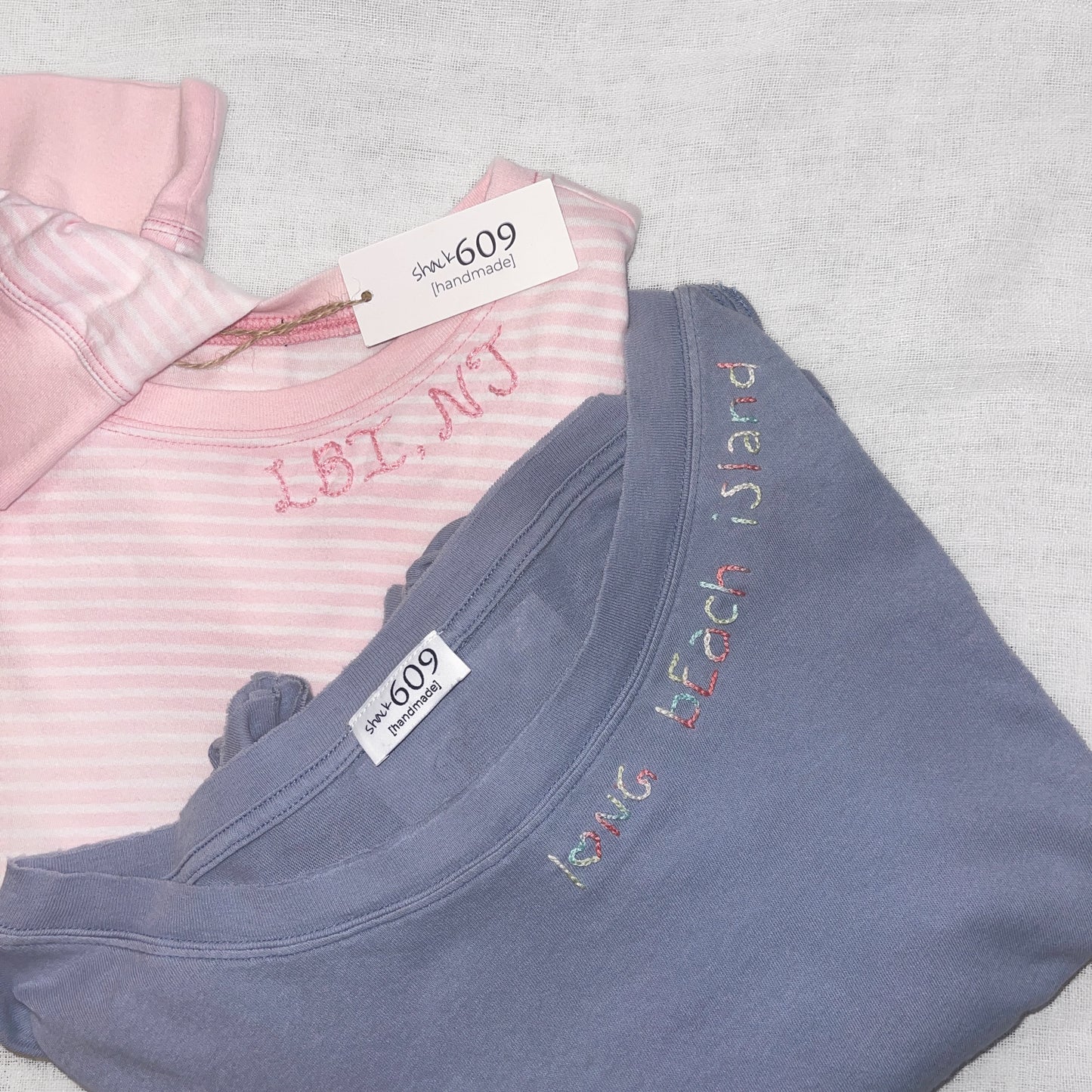 Long Beach Island Embroidered Neckline Long Sleeve - Striped