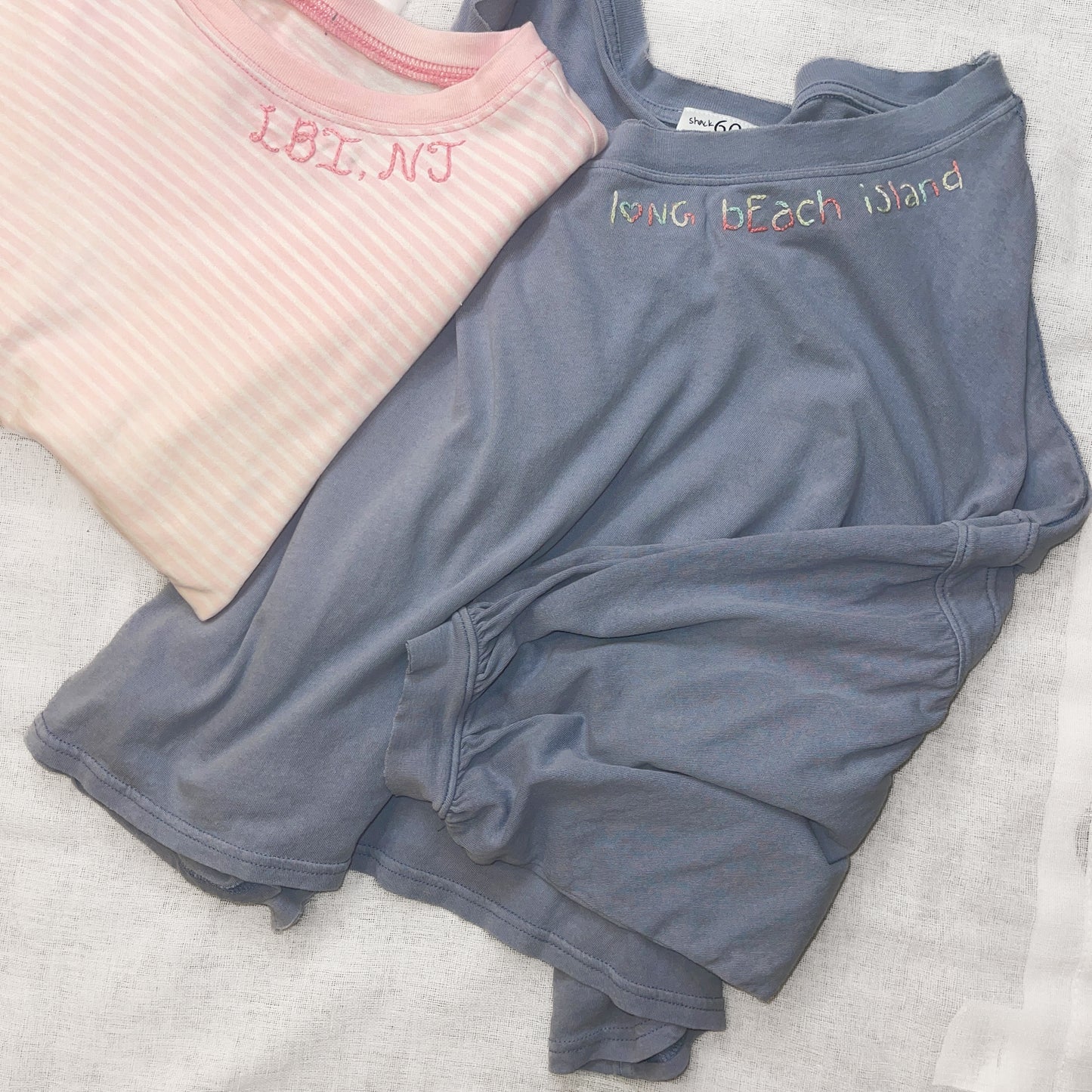 Long Beach Island Embroidered Neckline Long Sleeve - Striped