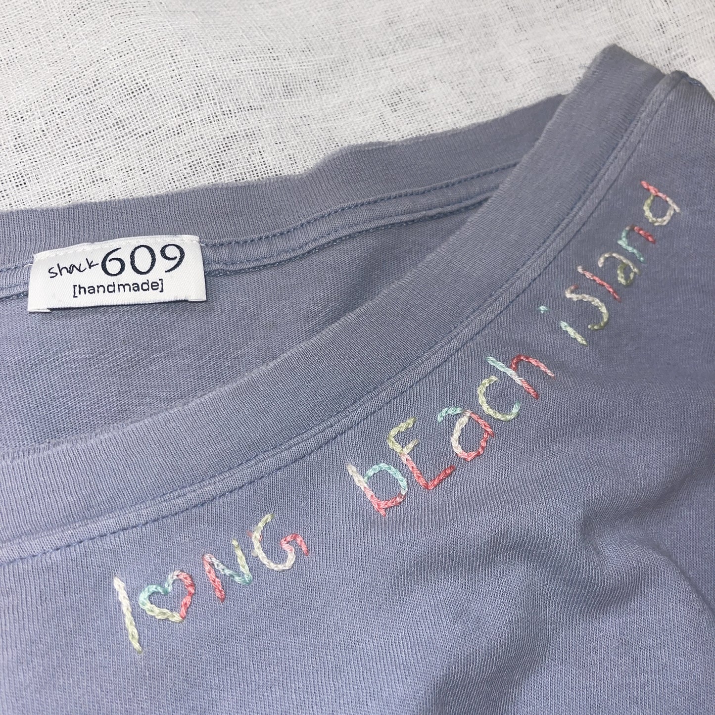 LBI NJ Embroidered Neckline Long Sleeve - Loose