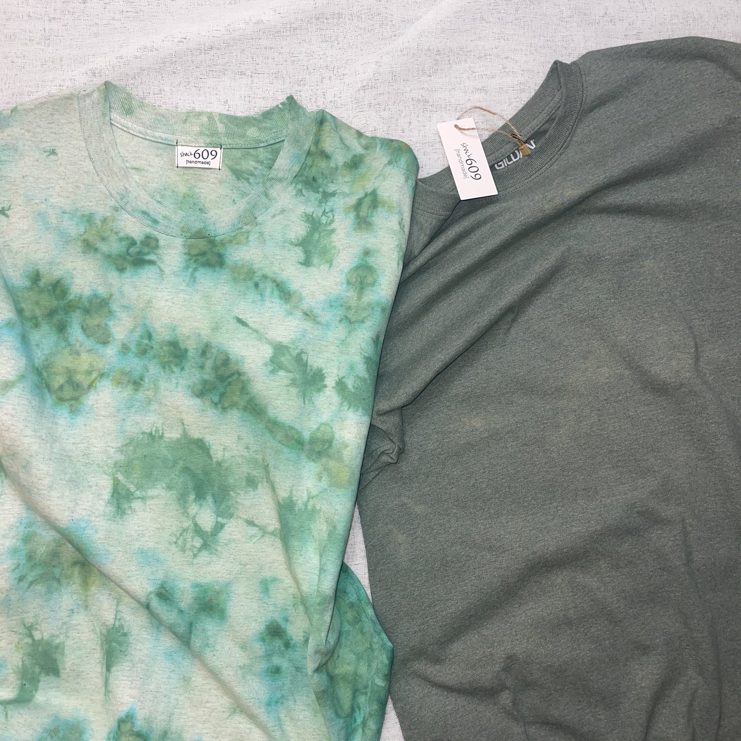 Green Bleached Triangles - Solid Tee