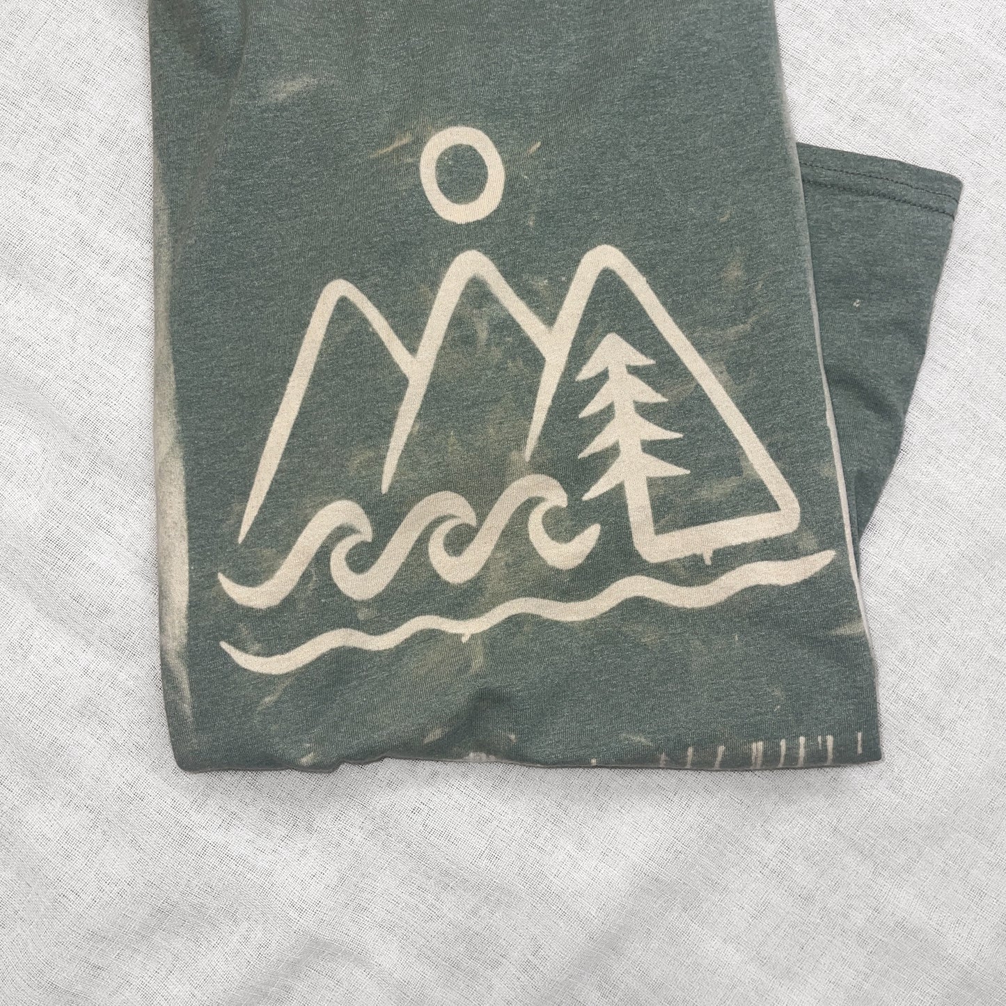 Green Bleached Triangles - Solid Tee