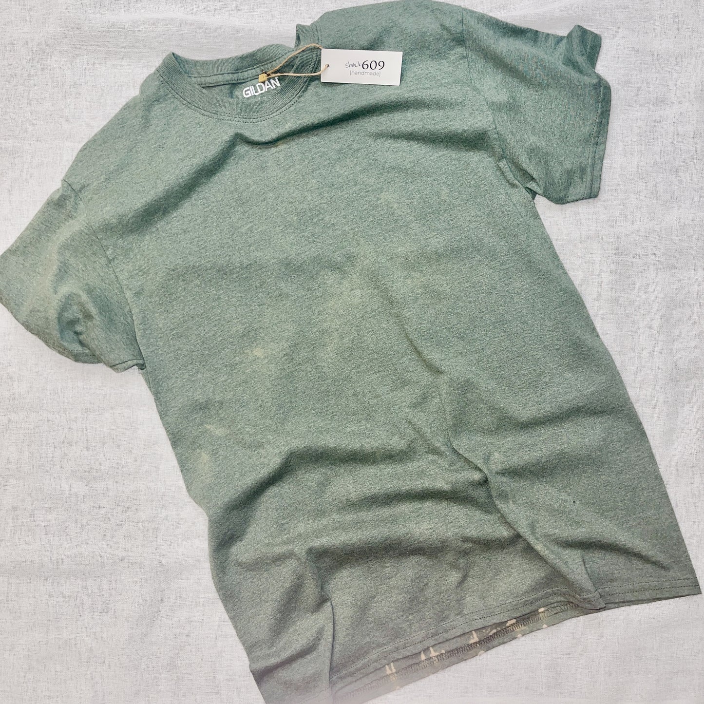 Green Bleached Triangles - Solid Tee