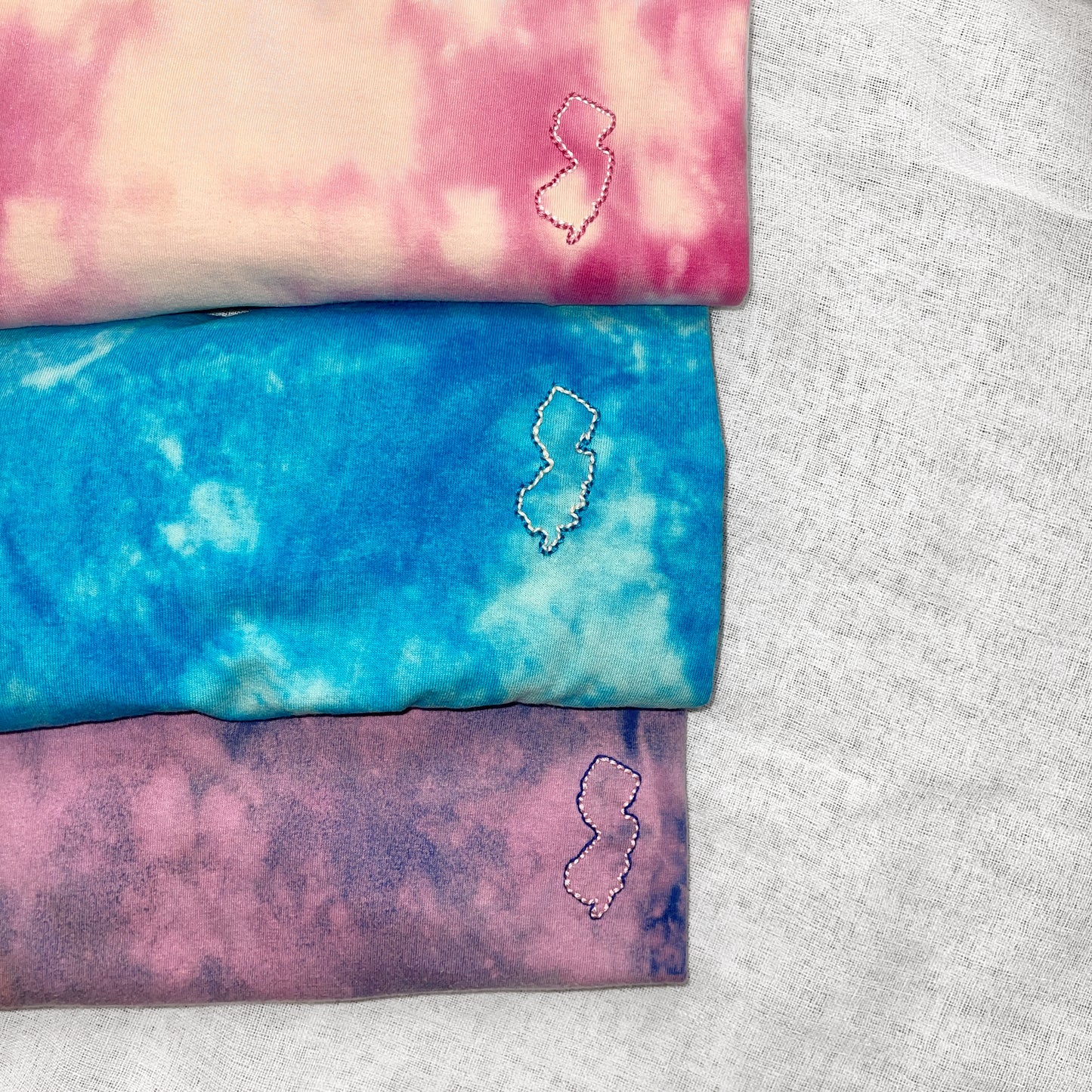Dyed & Stitched NJ  Tee- Coral Sunset
