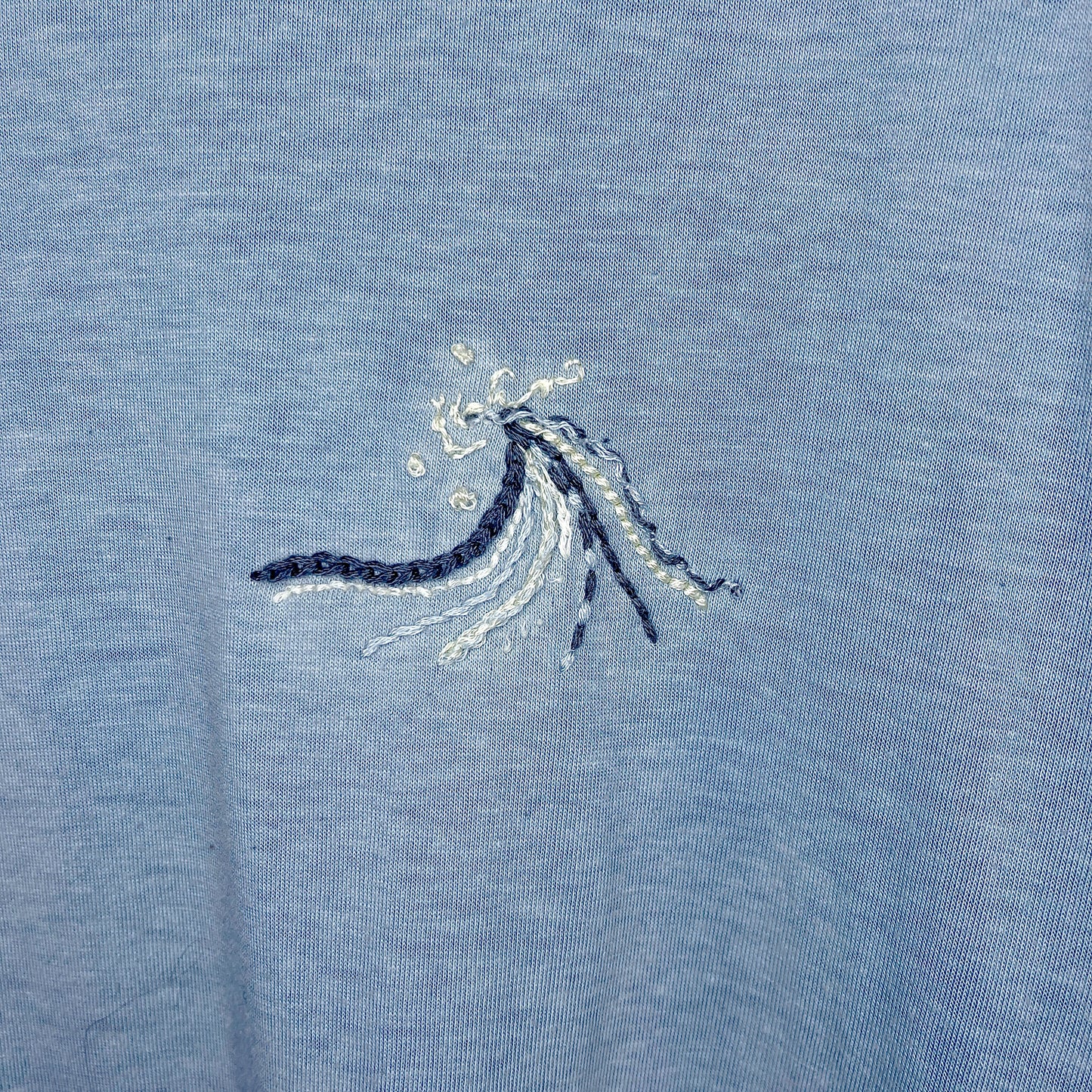 Multi-Stitch Embroidered Wave Tee