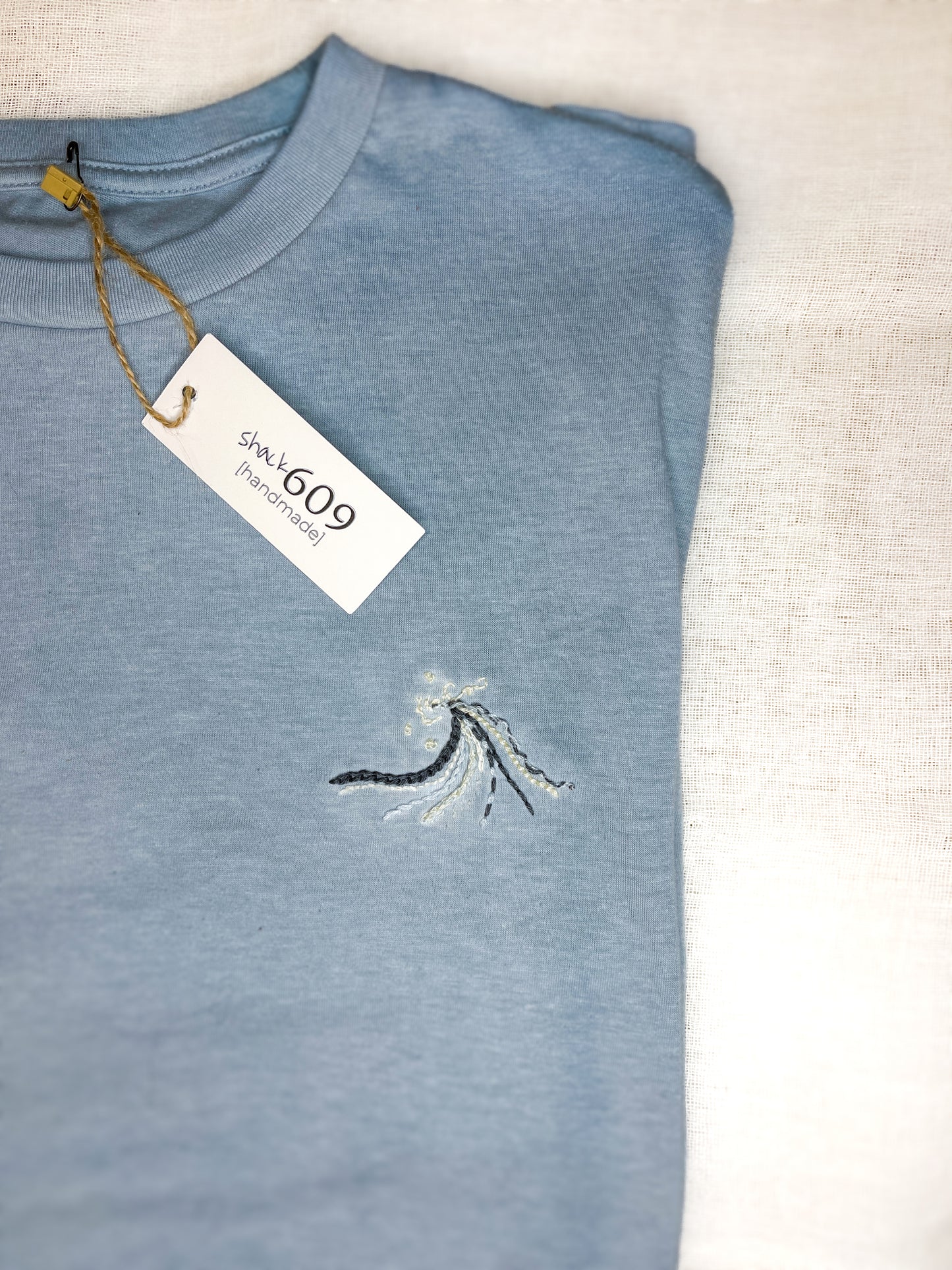 Multi-Stitch Embroidered Wave Tee