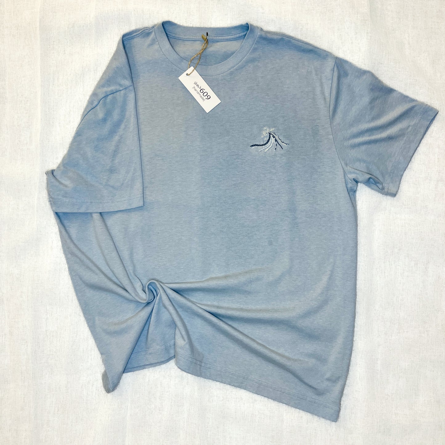 Multi-Stitch Embroidered Wave Tee