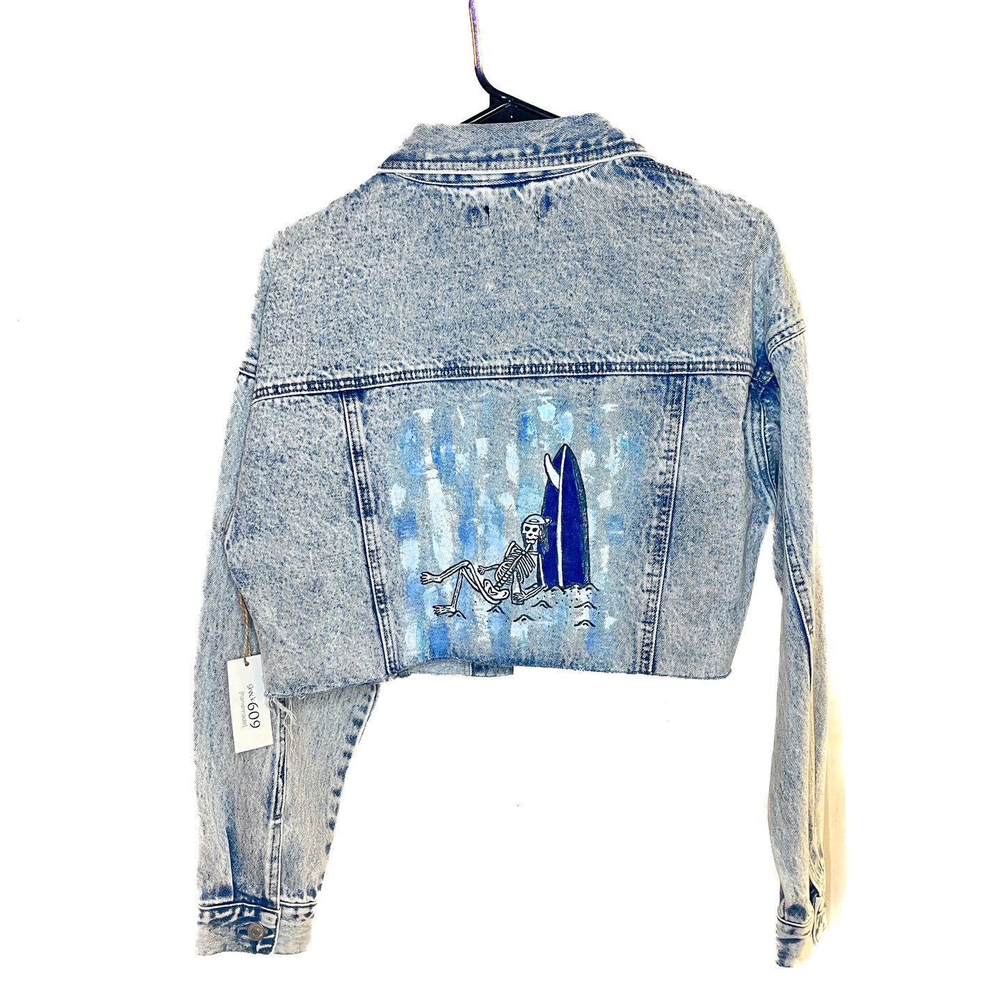 Painted Skeleton Surf Denim Jacket