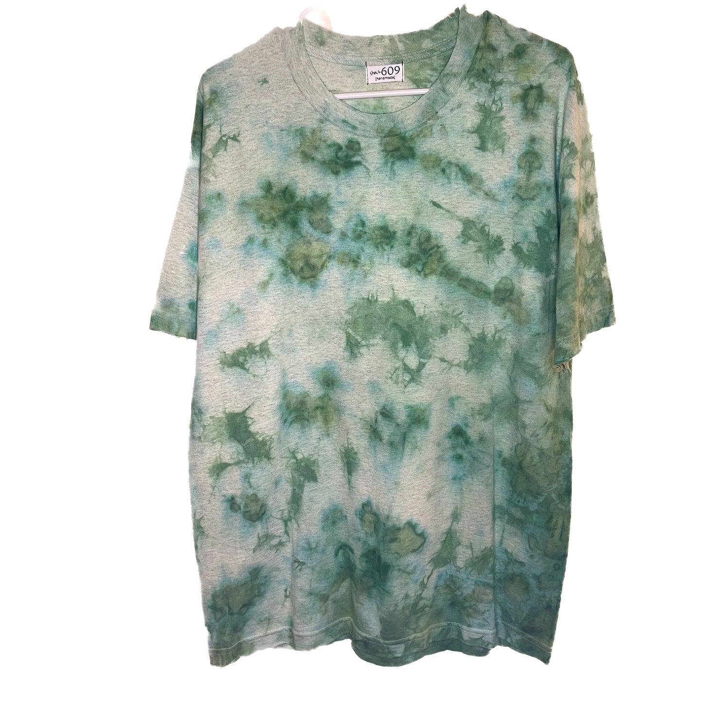 Green Bleached Triangles - Bleach Dyed Tee