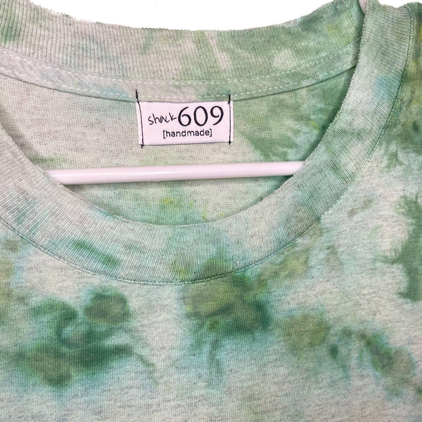 Green Bleached Triangles - Bleach Dyed Tee