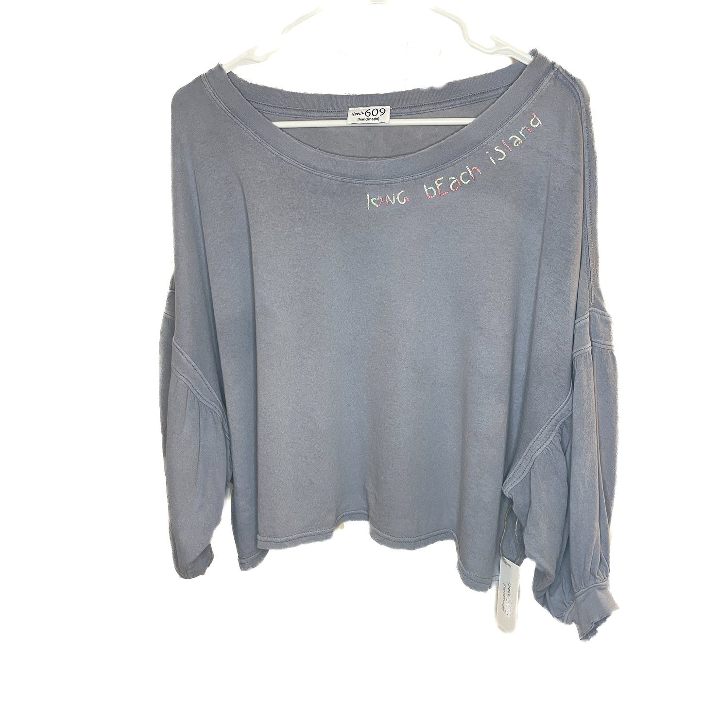 Long Beach Island Embroidered Neckline Long Sleeve - Striped