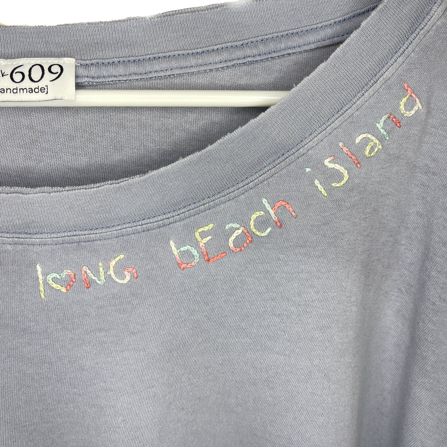 Long Beach Island Embroidered Neckline Long Sleeve - Striped