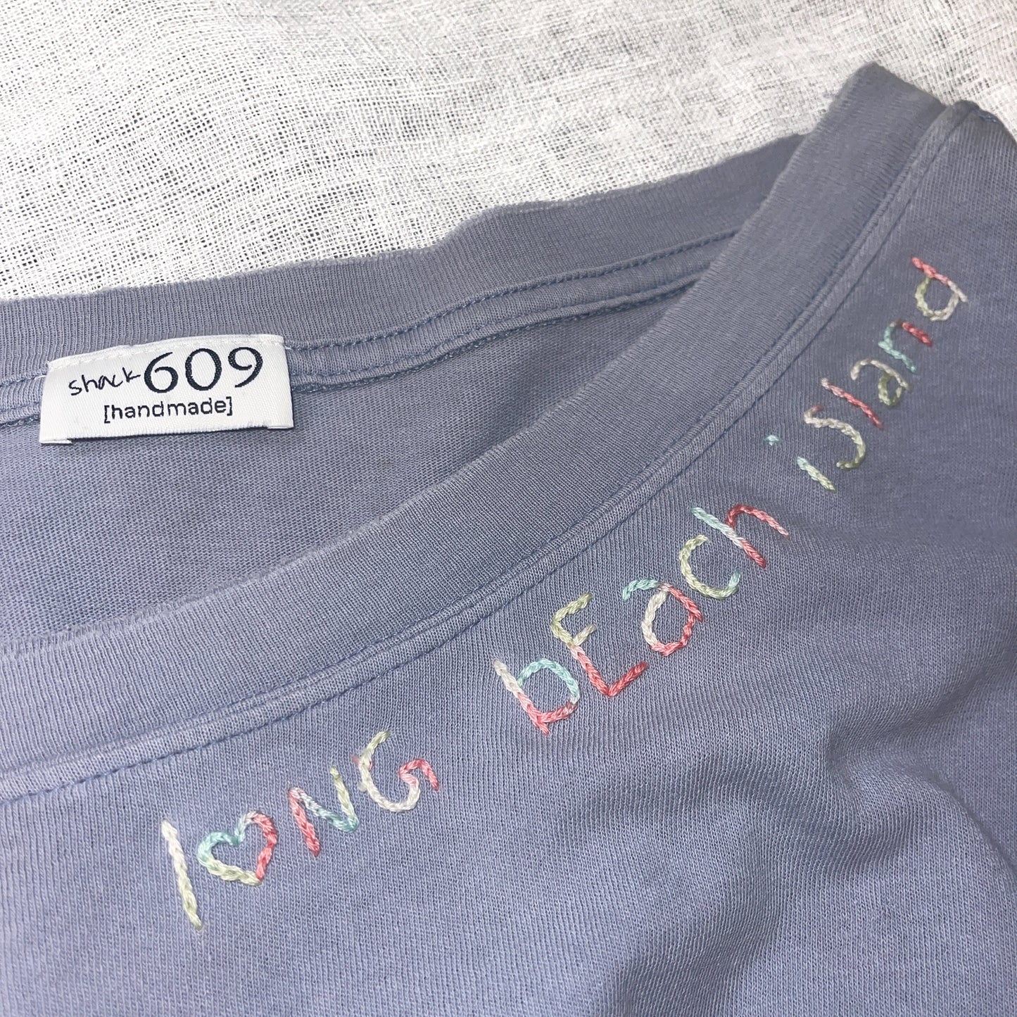 Long Beach Island Embroidered Neckline Long Sleeve - Striped