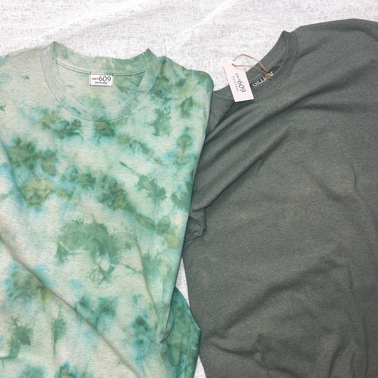 Green Bleached Triangles - Solid Tee