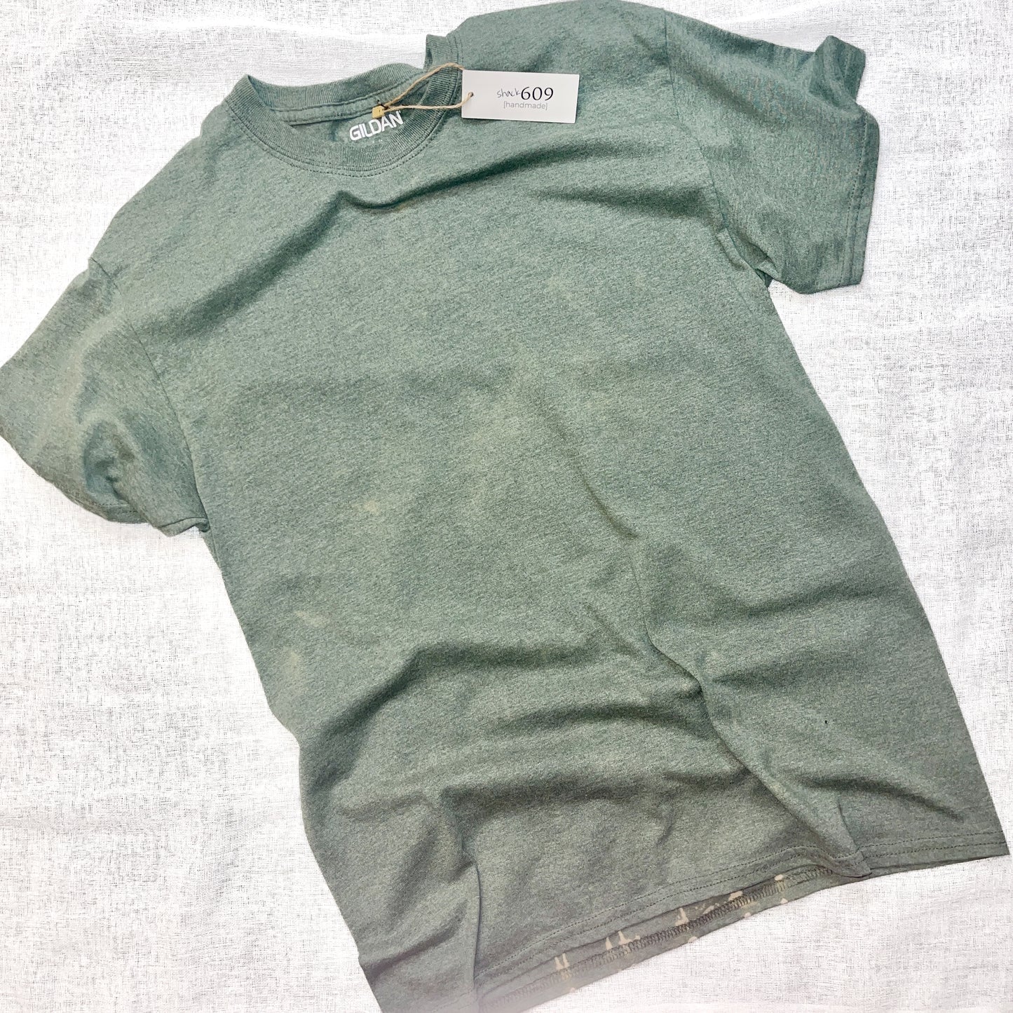 Green Bleached Triangles - Solid Tee